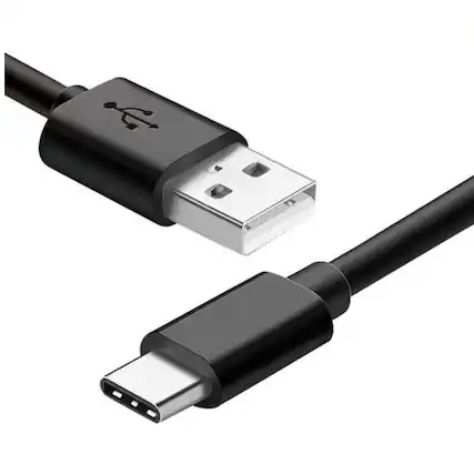 Front. Sanoxy - USB Type-C to USB-A 2.0 Male Charger Cable, 3 Feet, Black - Black.