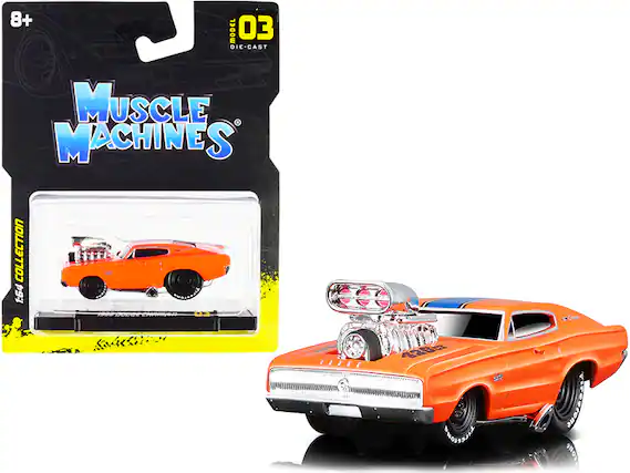 8+ MODEL 03 DIE-CAST MUSCLE MACHINES COLLECTION 1:64 199 DODGE CHARGER