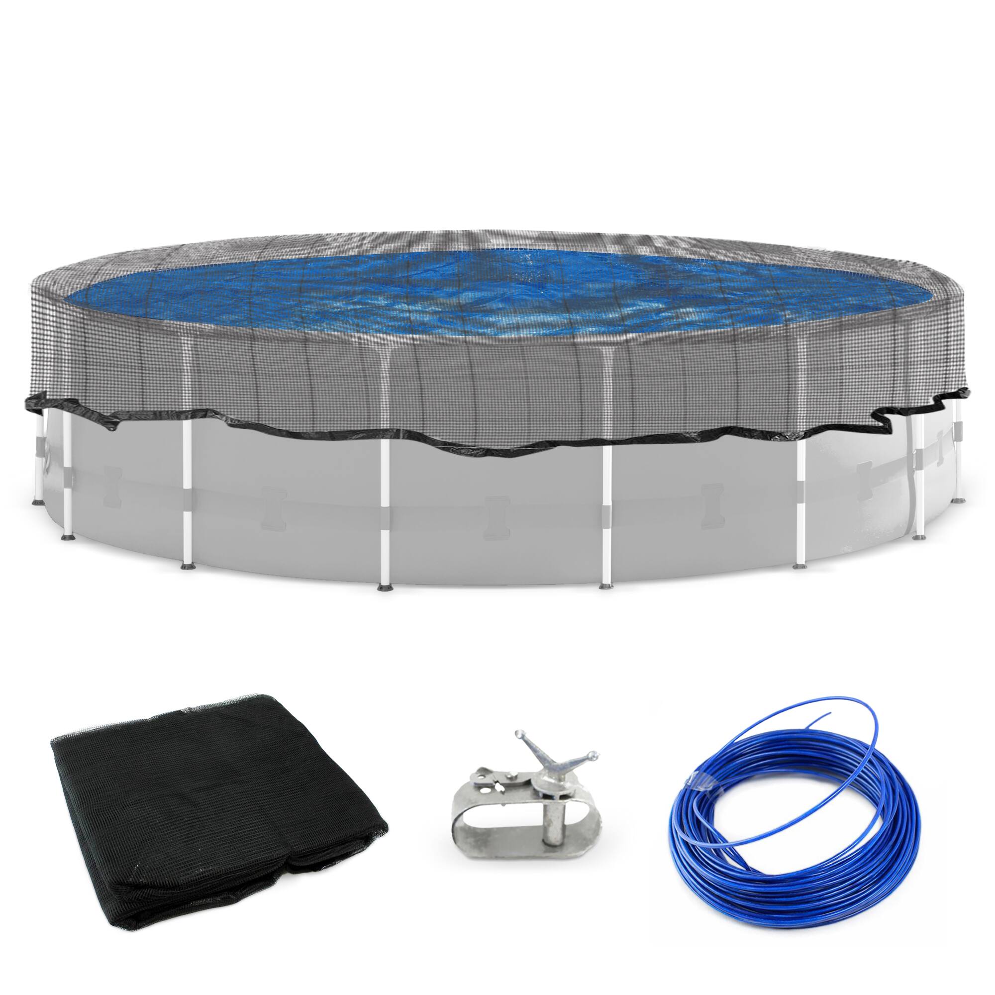 Front. Swimline - Swimline 15' Round Above Ground Swimming Pool Leaf Net Top Cover | CO915 - Black.
