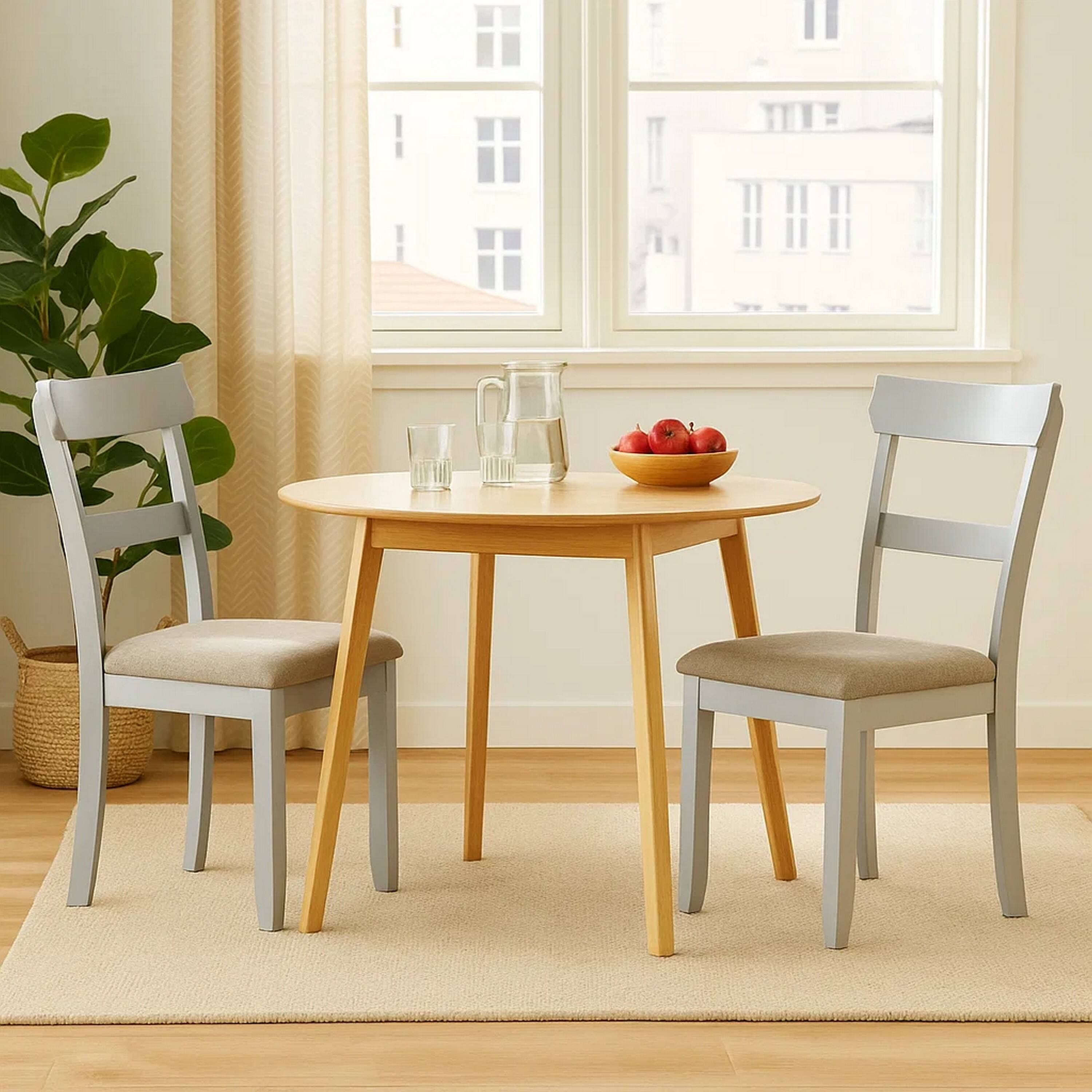 Alt View 6. Manhattan Lane - Side Chair with Fabric Seat and Open Back, Set of 2 - Beige.