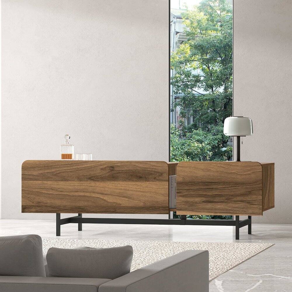Back. Atelier Mobili - Tamesis Modern TV Stand – 72 Inch Media Console for 75-Inch TVs - Brown.