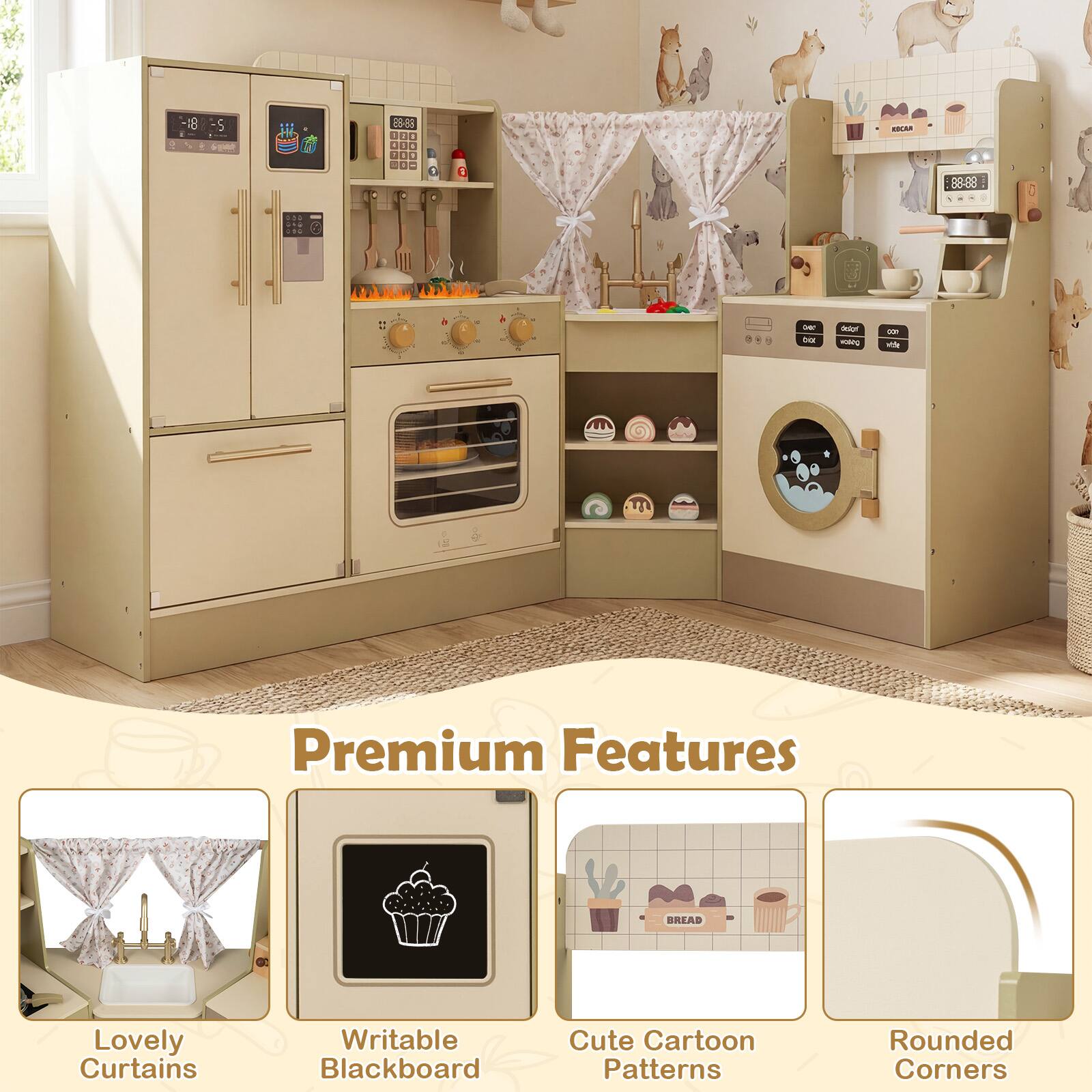 Premium Features

- Lovely Curtains
- Writable Blackboard
- Cute Cartoon Patterns
- Rounded Corners