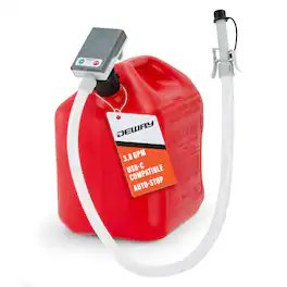 Deway - Ultra Fast Can Fuel Transfer Pump, USB or Battery Powered with Auto-Stop, 51" Hose & Adapters - Gray