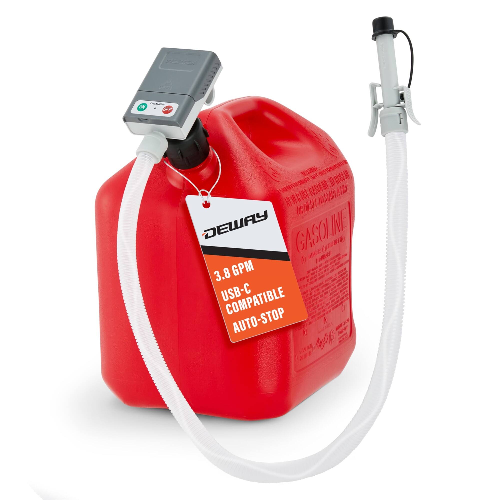 DOSy C ON F NS WiT nS 8 UB! I M  (0a RES  M  A1 103 121 ( DEWAY GASOL LINE y21) 6 ARUE I/ GPM M 3.8 - USB-C COMPATIBLE AUTO-STOP