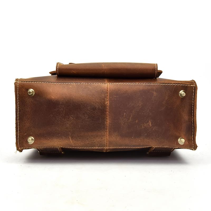Alt View 4. Steel Horse Leather - The Vali Backpack | Handmade Vintage Leather - Brown.