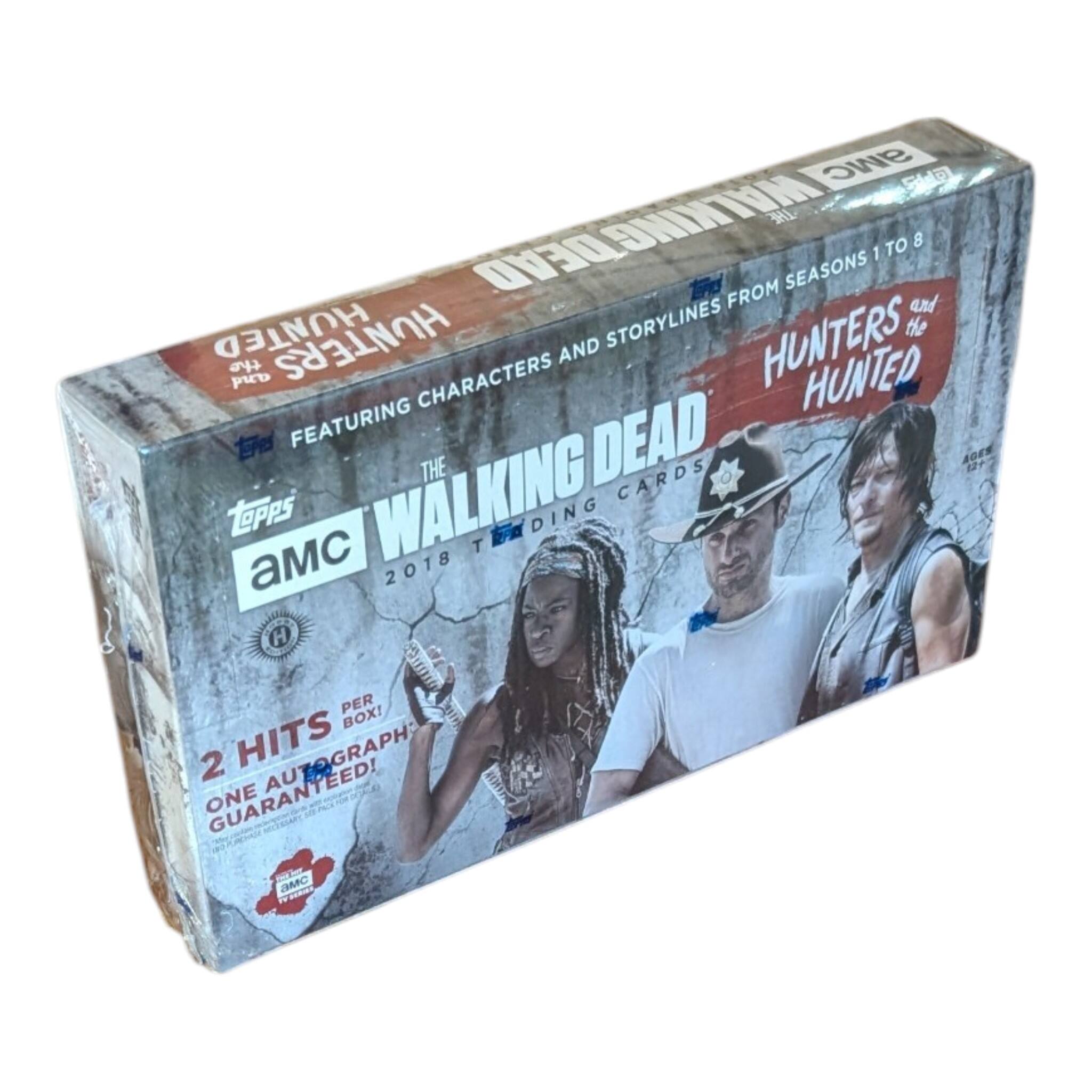 AMC 5 THE WALKING DEAD FROM SEASONS 1 TO 8 HUNTERS AND STORYLINES HUNTED, FEATURING CHARACTERS AND STORYLINES FROM SEASONS 1 TO 8, THE WALKING DEAD, 2018, 2 HITS PER BOX, ONE AUTOGRAPH GUARANTEED!