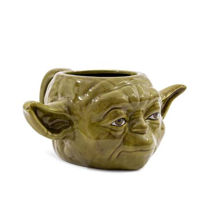 Front. Silver Buffalo - Star Wars Yoda Sculpted Ceramic Mug | Holds 24 Ounces - Green.