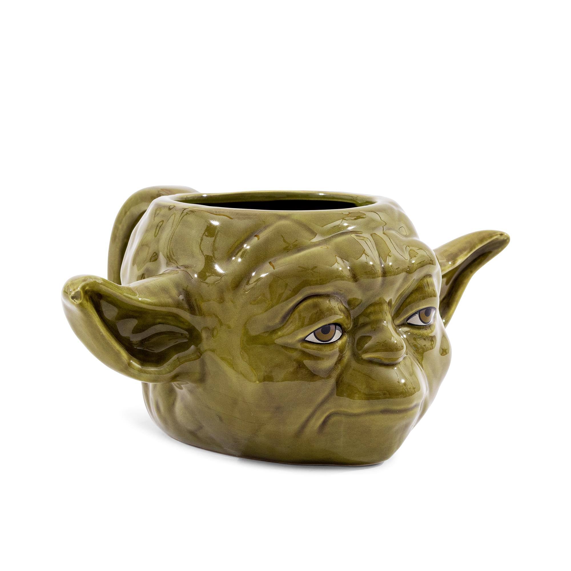 Front. Silver Buffalo - Star Wars Yoda Sculpted Ceramic Mug | Holds 24 Ounces - Green.
