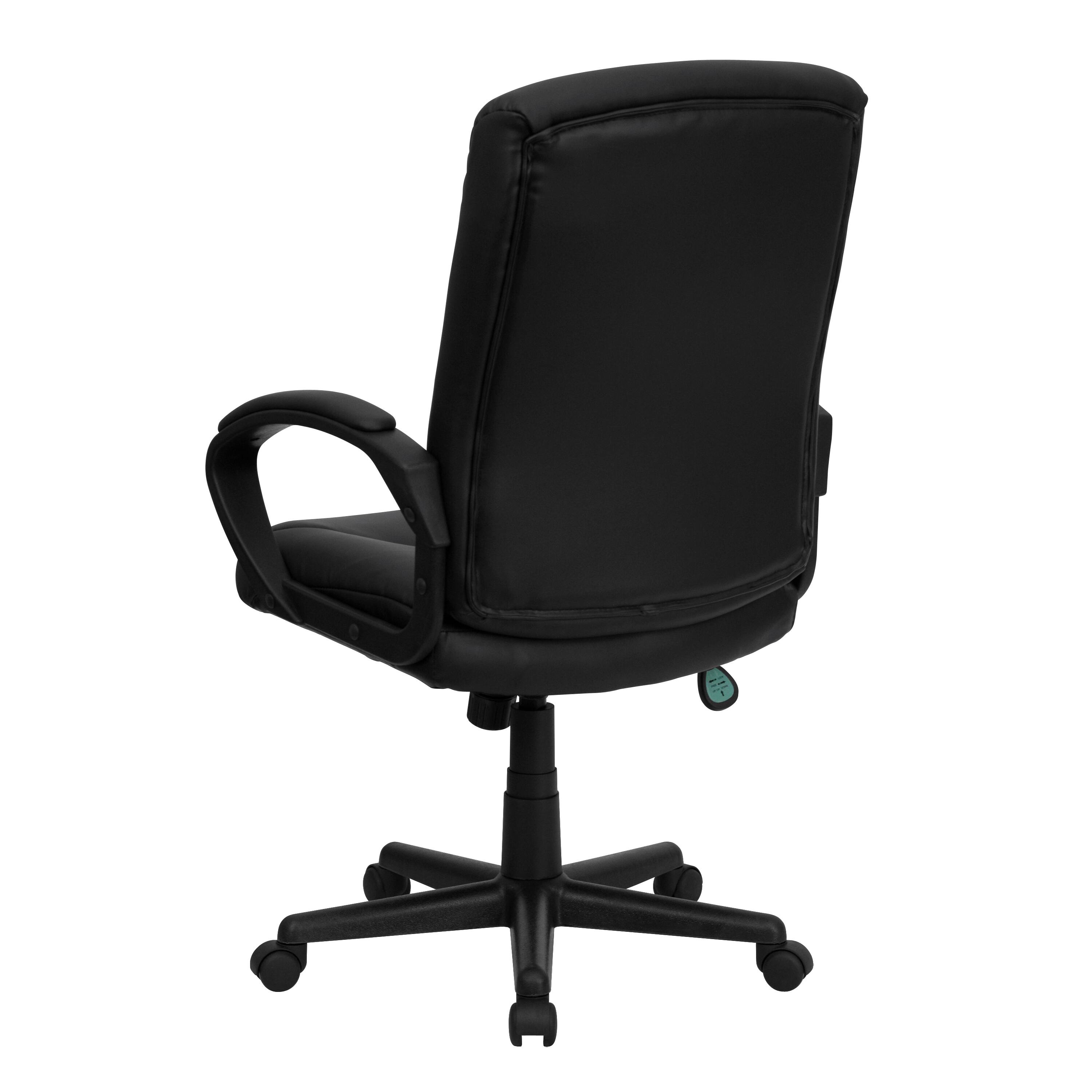 Alt View 5. Emma + Oliver - Mid-Back Fabric Executive Swivel Office Chair with Three Line Horizontal Stitch Back and Arms - Black.