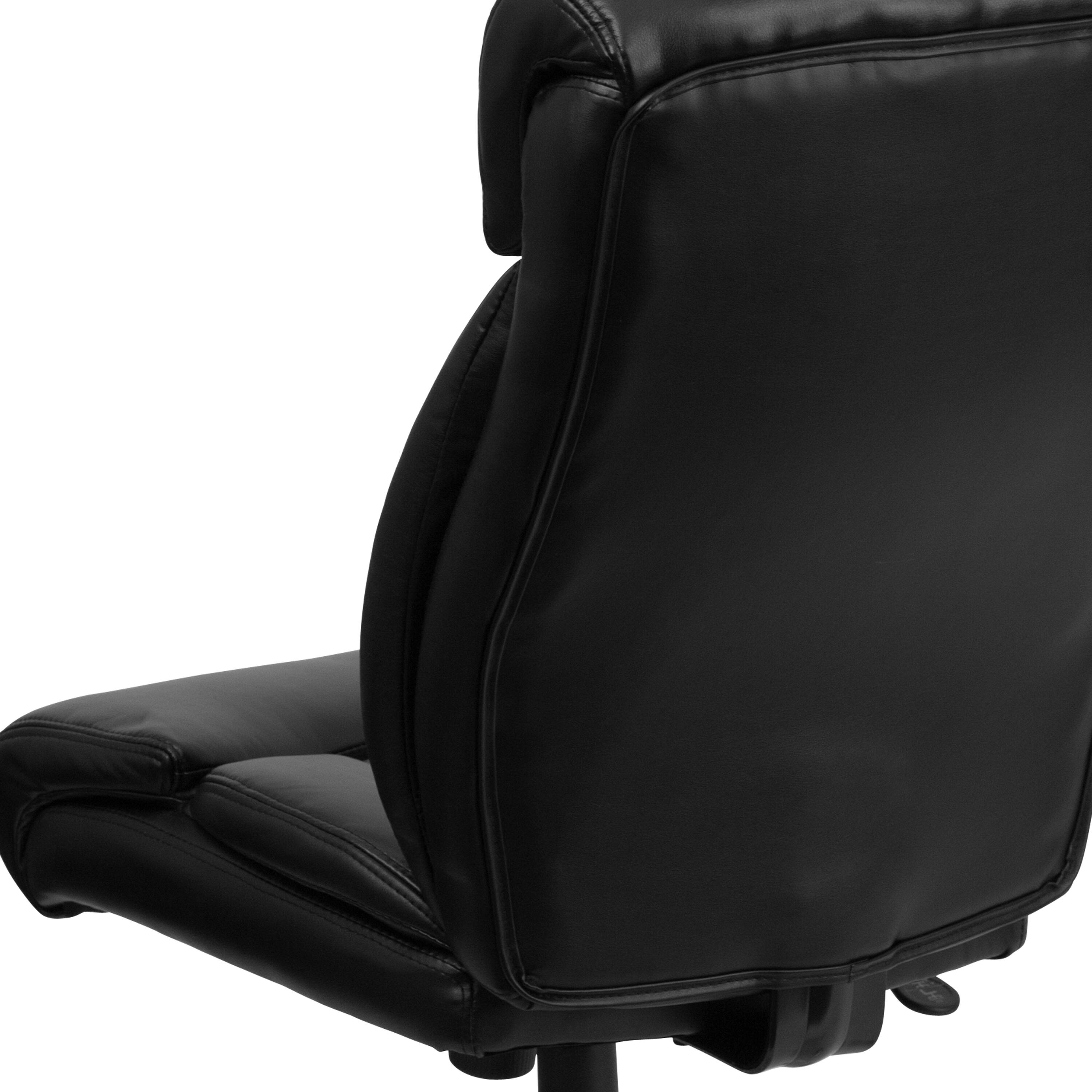 Alt View 9. Emma + Oliver - 400 lb. Big & Tall High Back Full Headrest Ergonomic Office Chair w/ Chrome Base - Black LeatherSoft.