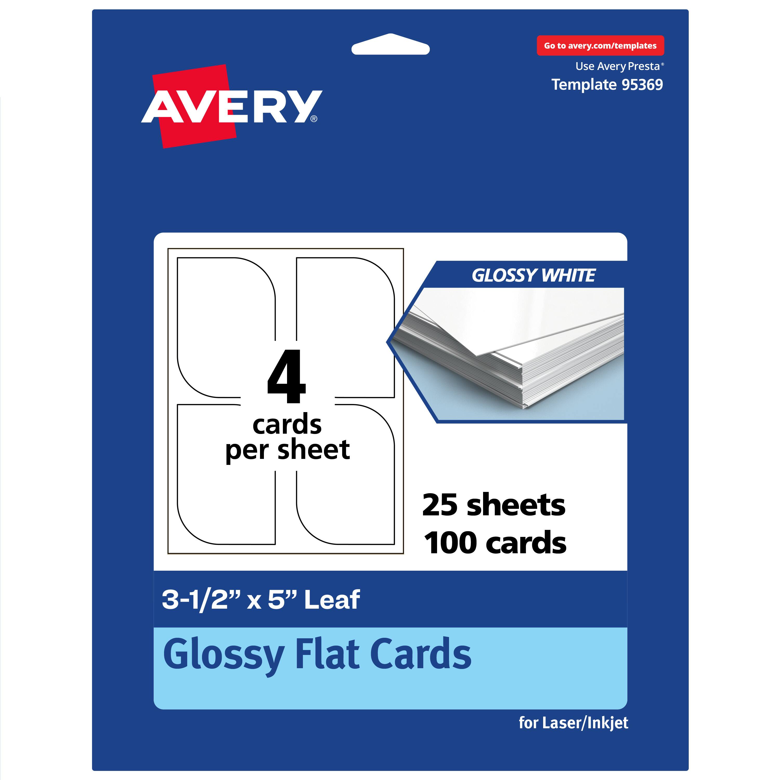 "Avery - Leaf Flat Cards, 3-1/2"" x 5"", Glossy 100 Total - White" price history on PriceWatchPro