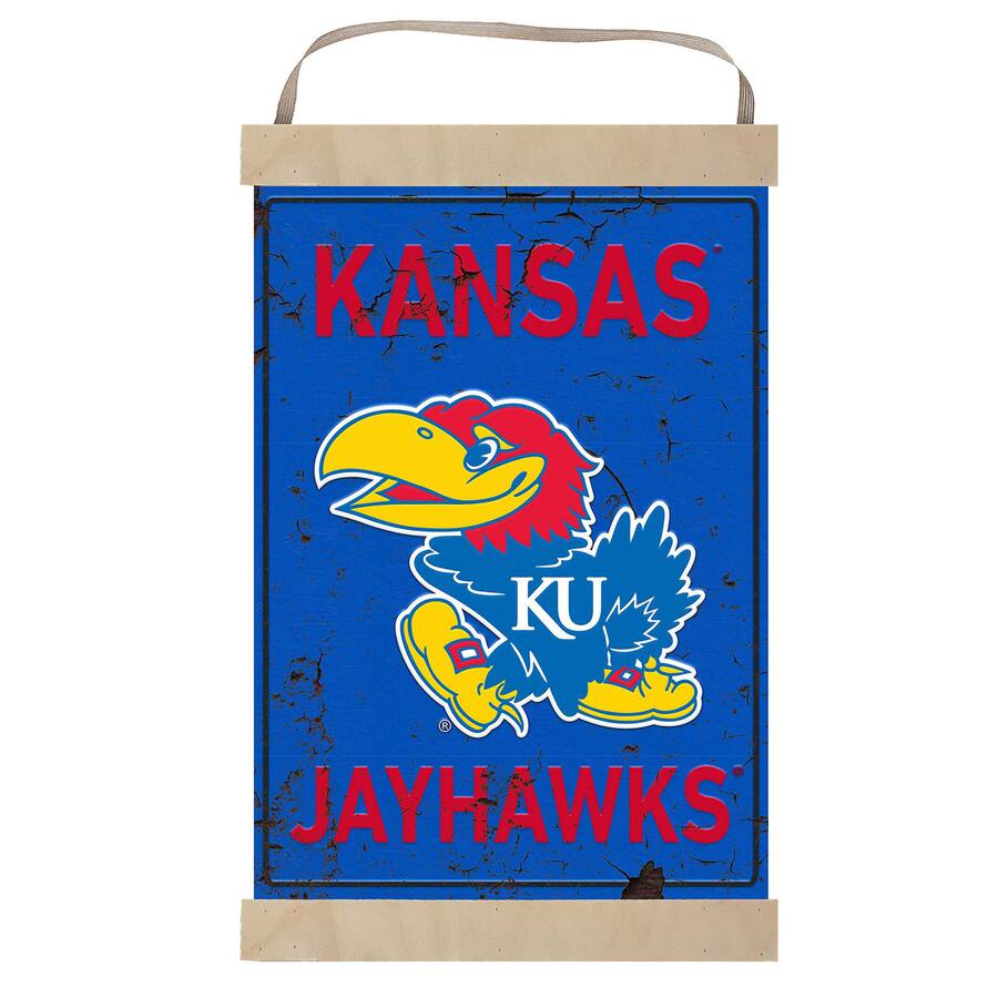 Jayhawks Color:blue Jardine Kansas Jayhawks Retro Logo Banner Sign Blue 4941811 - Best Buy