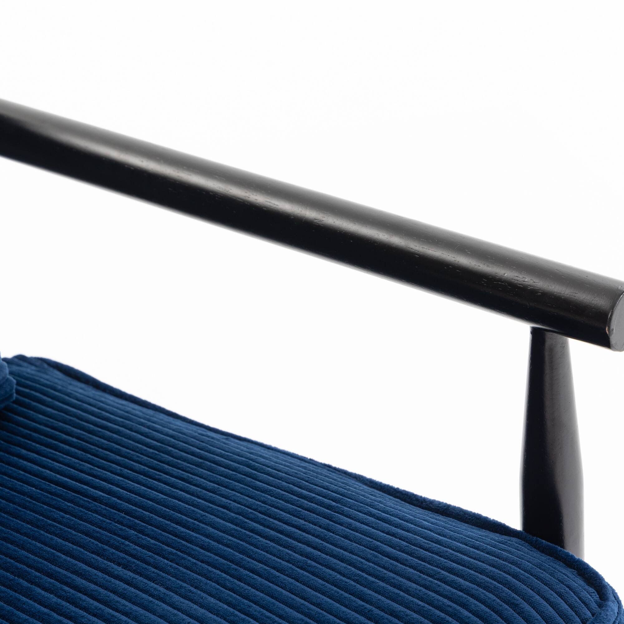 Left. GOODSILO - Modern Upholstered Accent Armchair with Hidden Storage and Waist Support Cushion for Living Room Bedroom - Antique Blue.