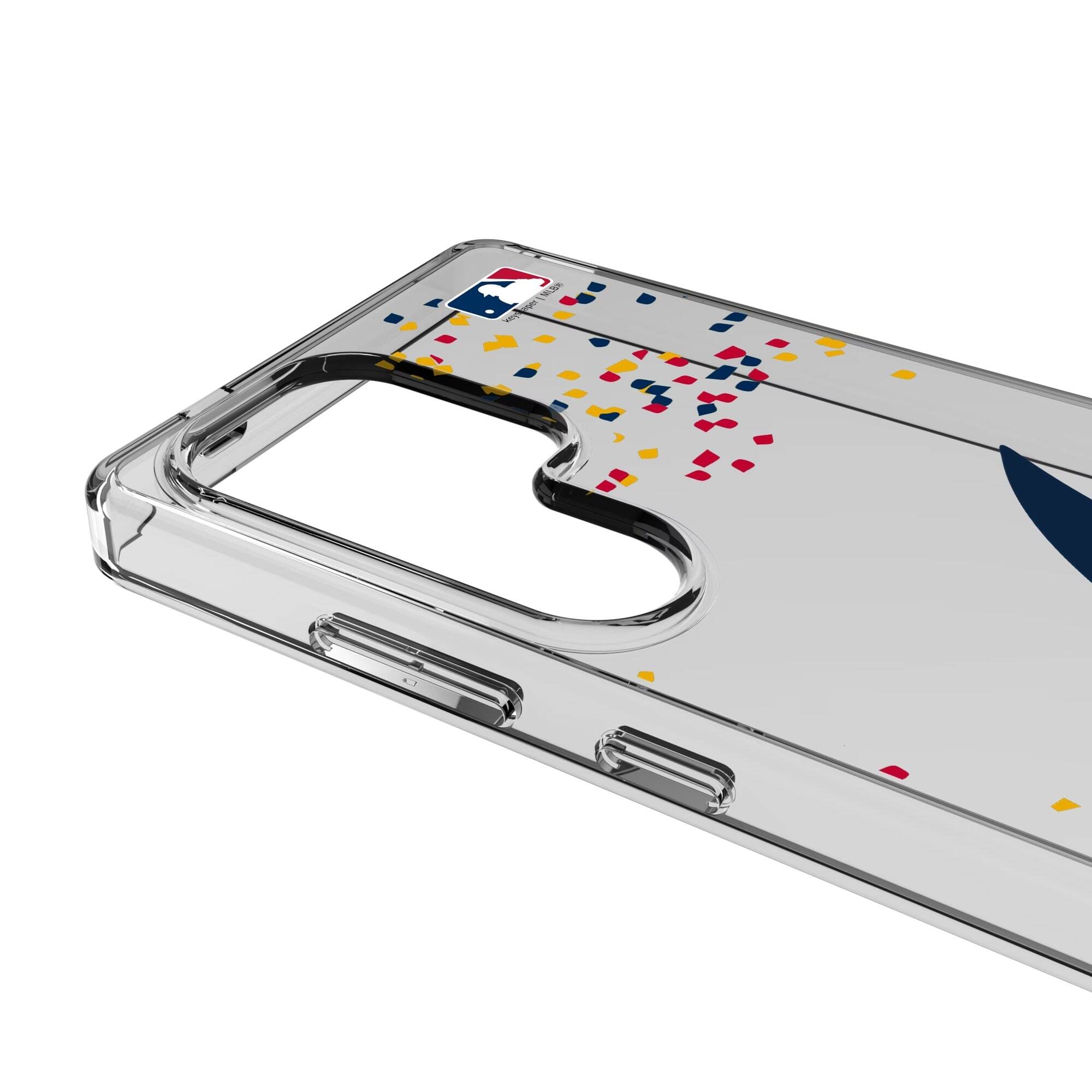 Alt View 2. Keyscaper - Atlanta Braves Galaxy S8 Confetti Design Clear Case - S23 - Multicolor.
