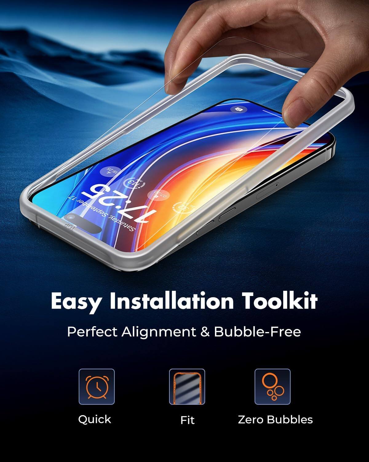 18:25 ELL: 17 07:20 TOP September 17:25 Saturday,

Easy Installation Toolkit
Perfect Alignment & Bubble-Free

Quick Fit
Zero Bubbles