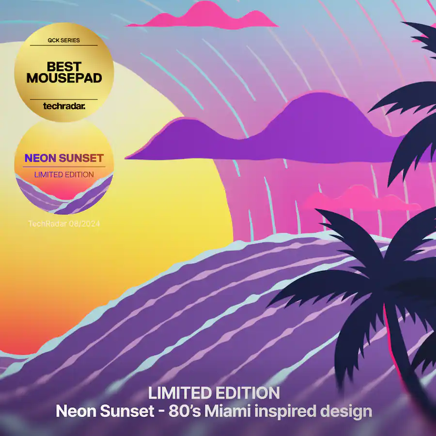 Sundet Line Model SteelSeries QcK Cloth Gaming Mouse Pad (XXL) Neon Sunset Edition Neon ...
