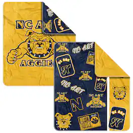 Logo Brands - North Carolina A&T Aggies 50- x 60- Dream Weave Throw Blanket - Navy