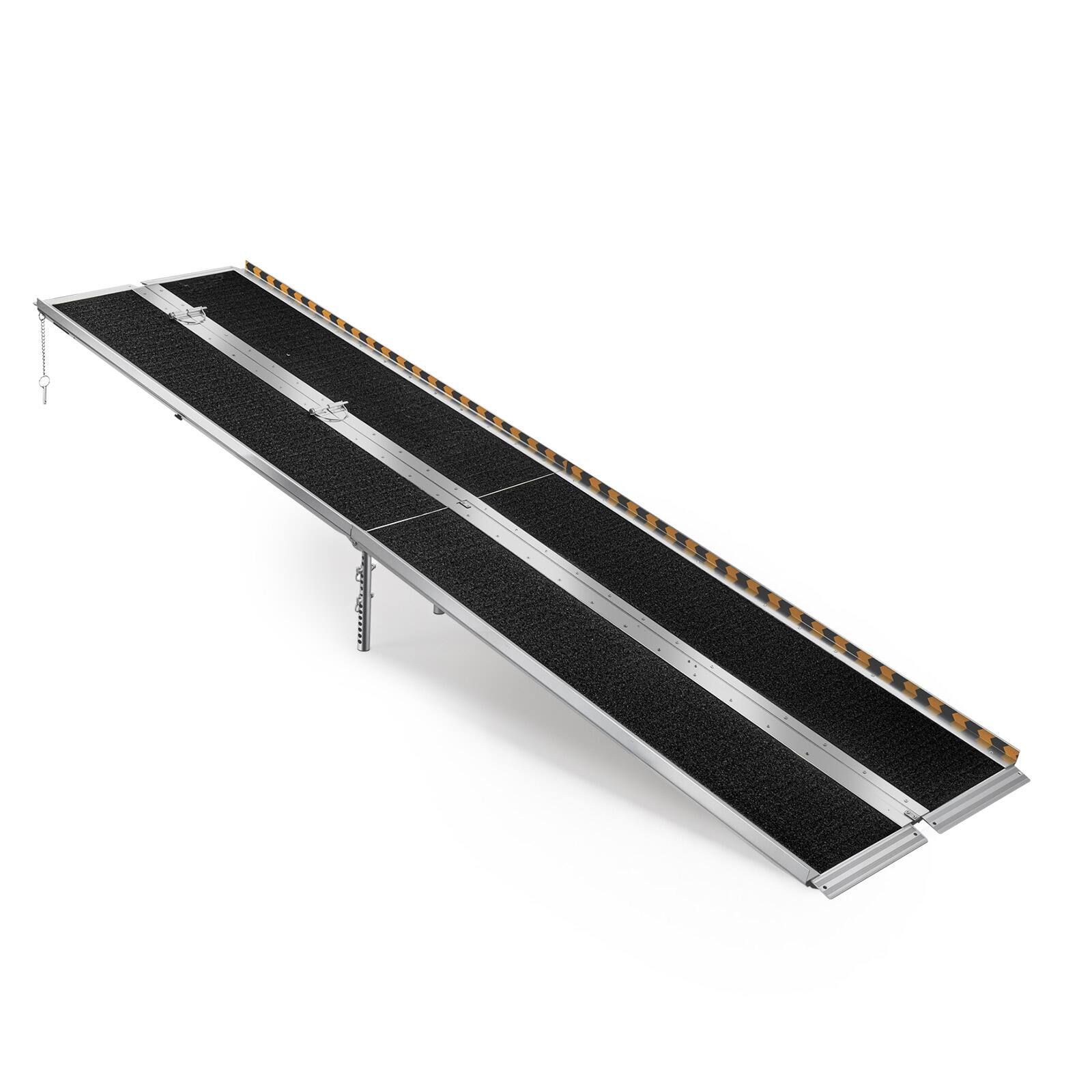 Alt View 5. VEVOR - Portable Wheelchair Ramp, 10FT, Non-Slip Aluminum Folding Handicap Ramp for Wheelchair, 800 lbs Capacity - Silver;Black.