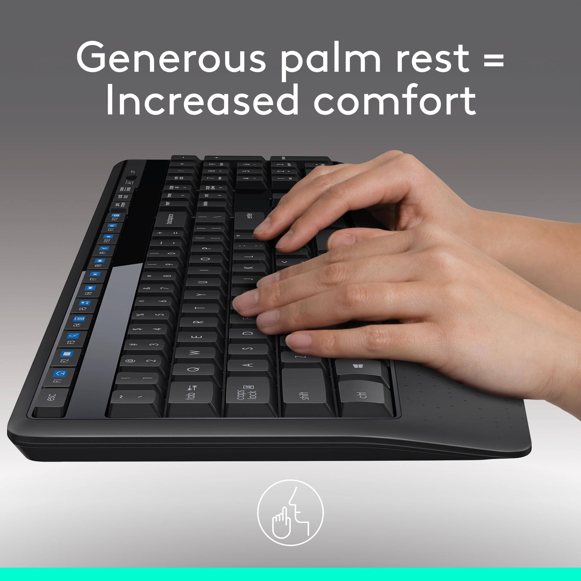 Generous palm rest = Increased comfort