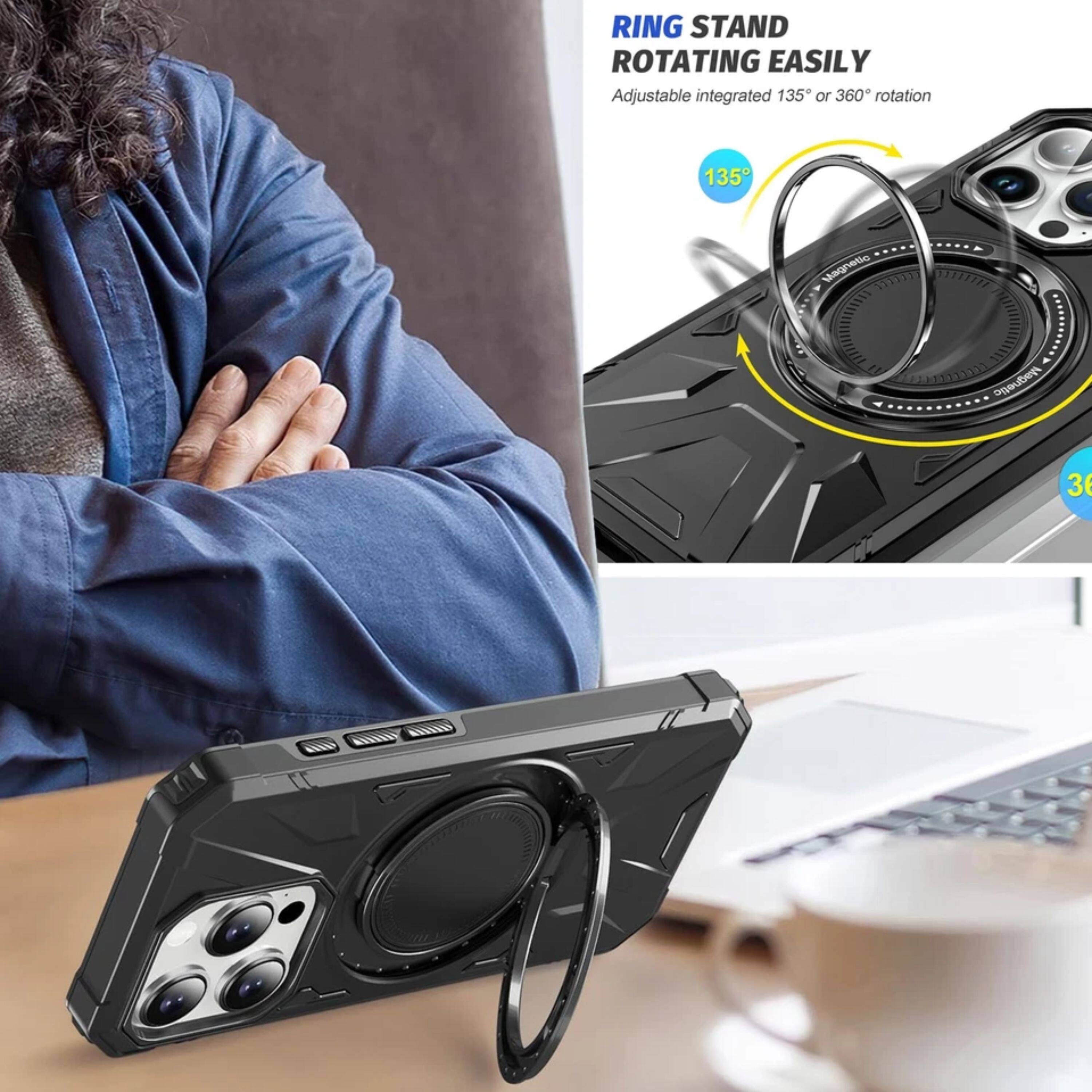 RING STAND ROTATING EASILY  
Adjustable integrated 135° or 360° rotation