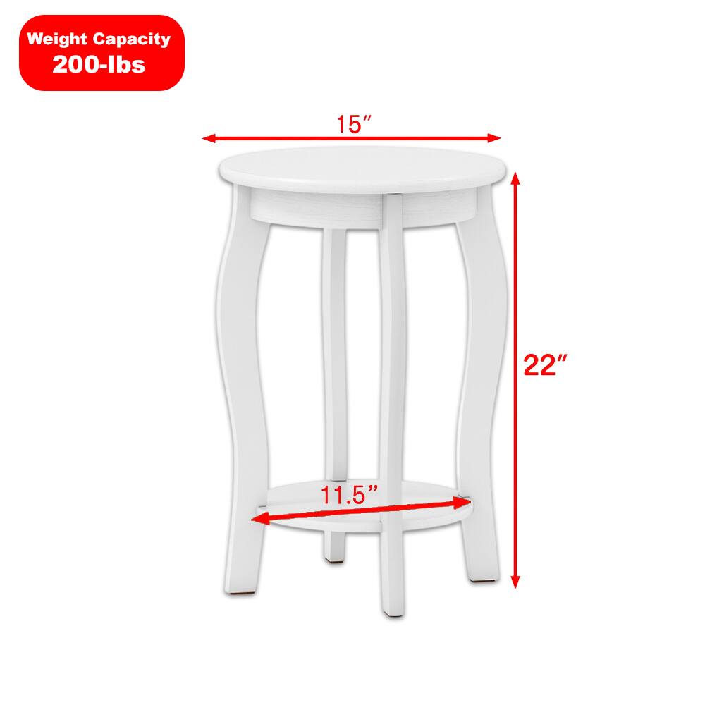Weight Capacity: 200-lbs

Dimensions:
- Diameter: 15"
- Height: 22"
- Seat Height: 11.5"