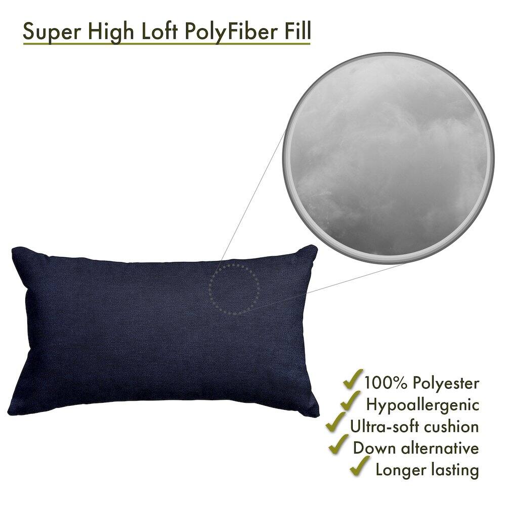 Super High Loft PolyFiber Fill

- 100% Polyester
- Hypoallergenic
- Ultra-soft cushion
- Down alternative
- Longer lasting