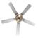 Alt View 10. Breezary - 52-Inch Indoor Ceiling Fan with Light Kit, 5 Plywood Dual-Finish Blades, DC Motor, 5/10'' Downrods, Remote, Glass Shade - Chrome with Silver & Woodgrain Blades.