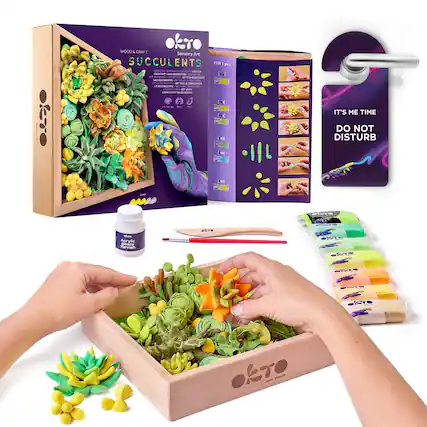 Okro Wood & Craft Sensory Art Succulents For 1 pc
- 12 pieces
- 5 colors
- 1 bottle
- 1 brush
- 1 box
- 1 set
It's Me Time
Do Not Disturb