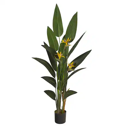 Front. BreeBe - 6' Bird of Paradise Artificial Plant - Green.