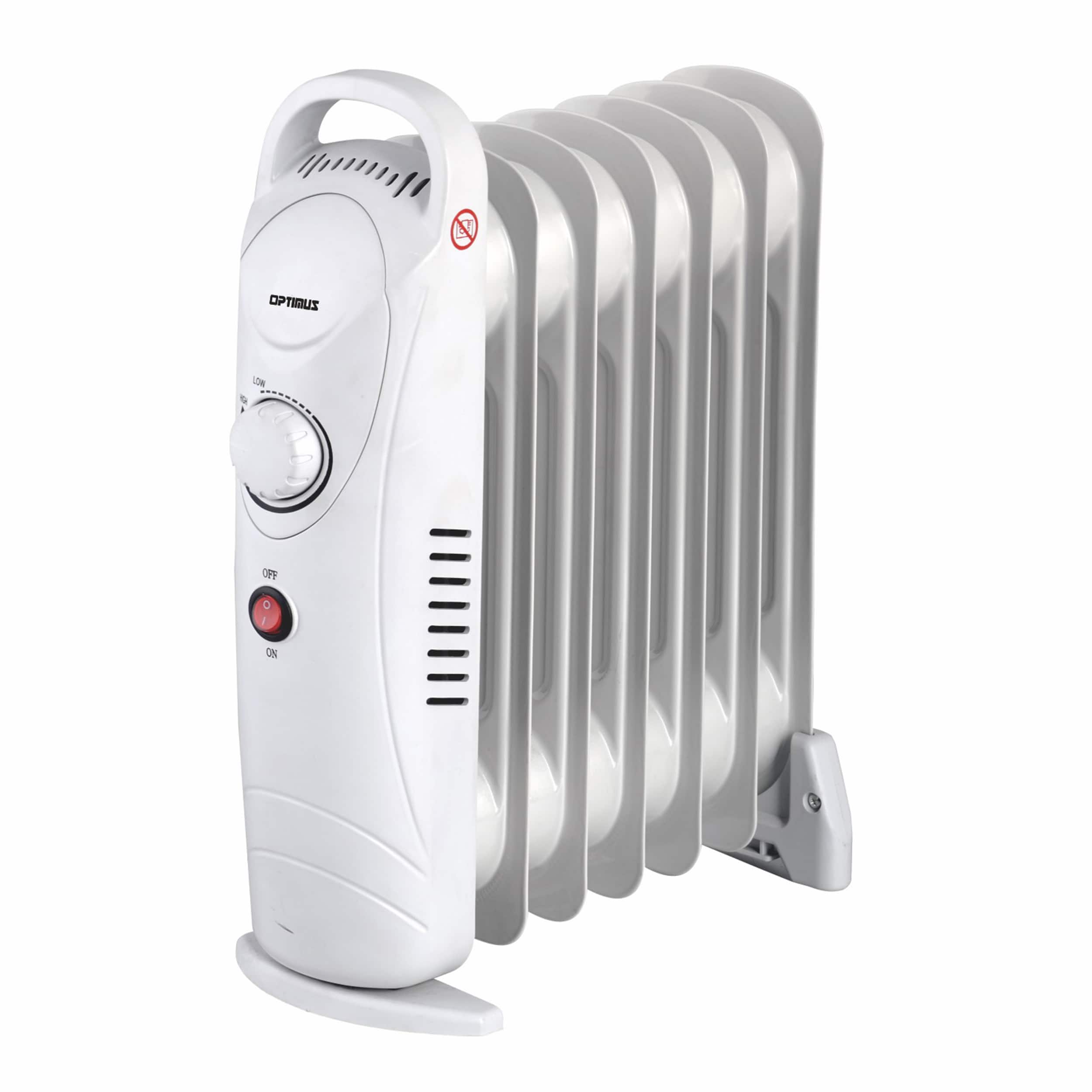 Optimus - Mini 7 Fins Portable Oil Filled Radiator Heater - White
