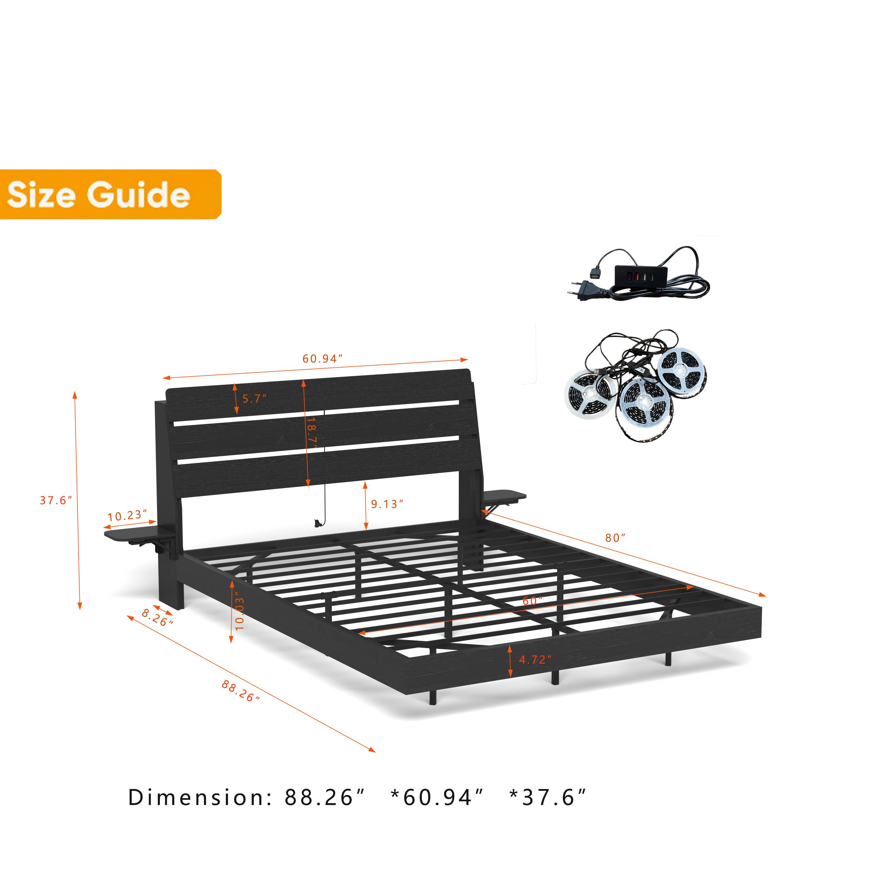 Size Guide

60.94"  
5.7"  
8.7  
37.6"  
10.23"  
9.13"  
80"  
8.26"  
10.03"  
88.26"  
4.72"  

Dimension: 88.26" * 60.94" * 37.6"