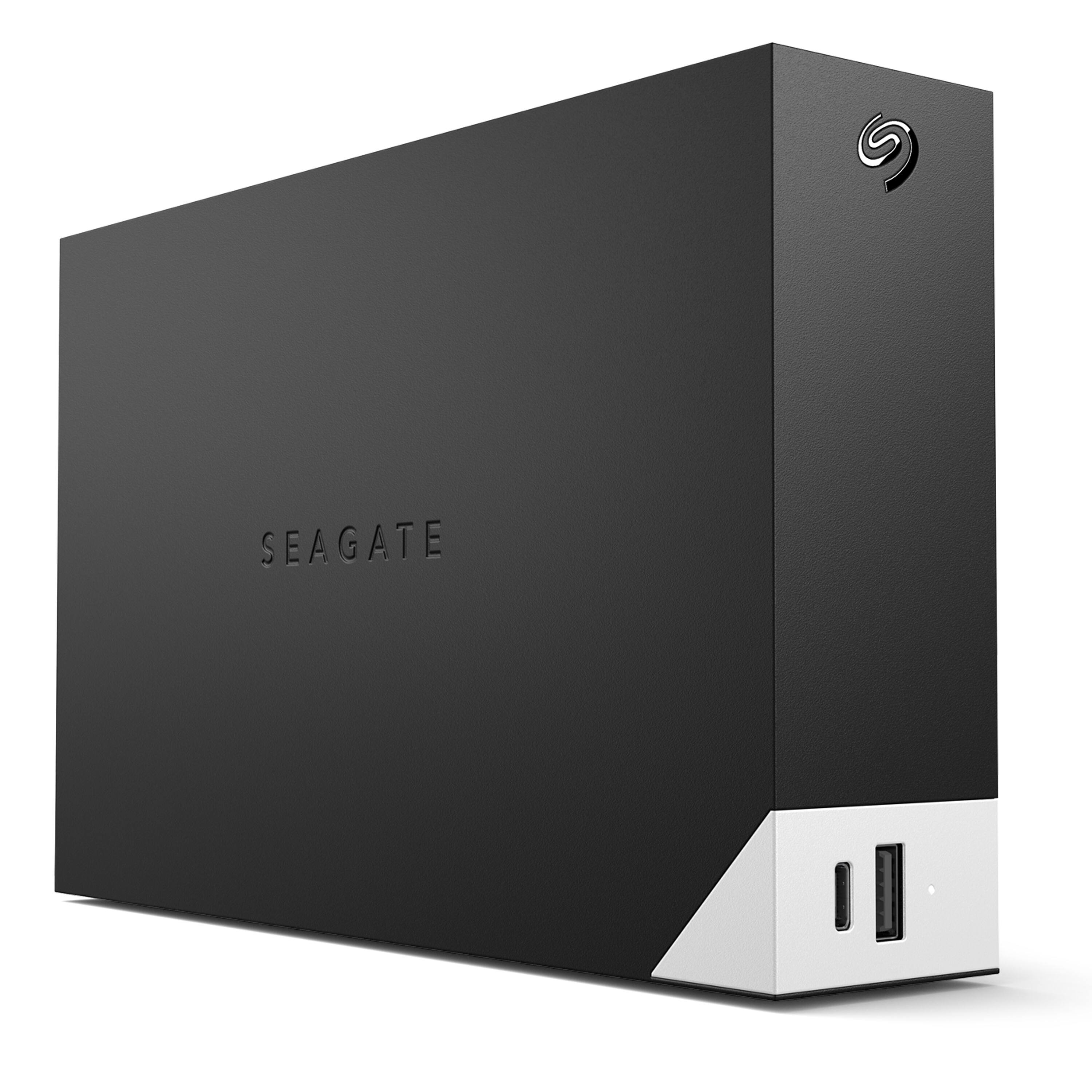 Left. Seagate - One Touch Hub 16TB External USB-C and USB 3.0 Desktop Hard Drive with Rescue Data Recovery Services.
