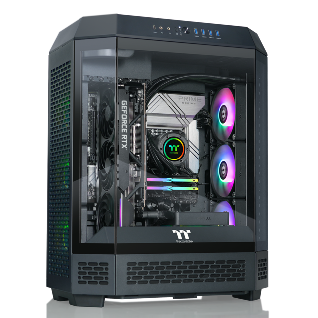 Thermaltake - Reactor 9080 Gaming Desktop AMD Ryzen 9 9900X3D 2025, 32GB Memory, NVIDIA GeForce RTX 5080, 2TB SSD NVMe M.2 - Black