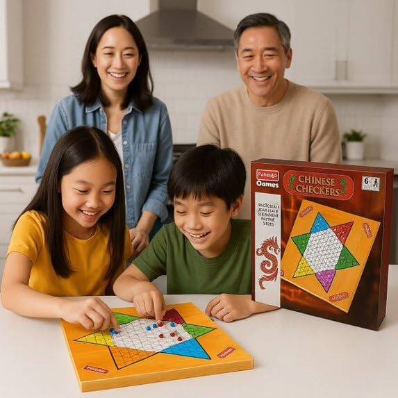 Panesgo Games  
CHINESE CHECKERS  
6+  
PLAYS 2-6  
TRAVEL SIZE