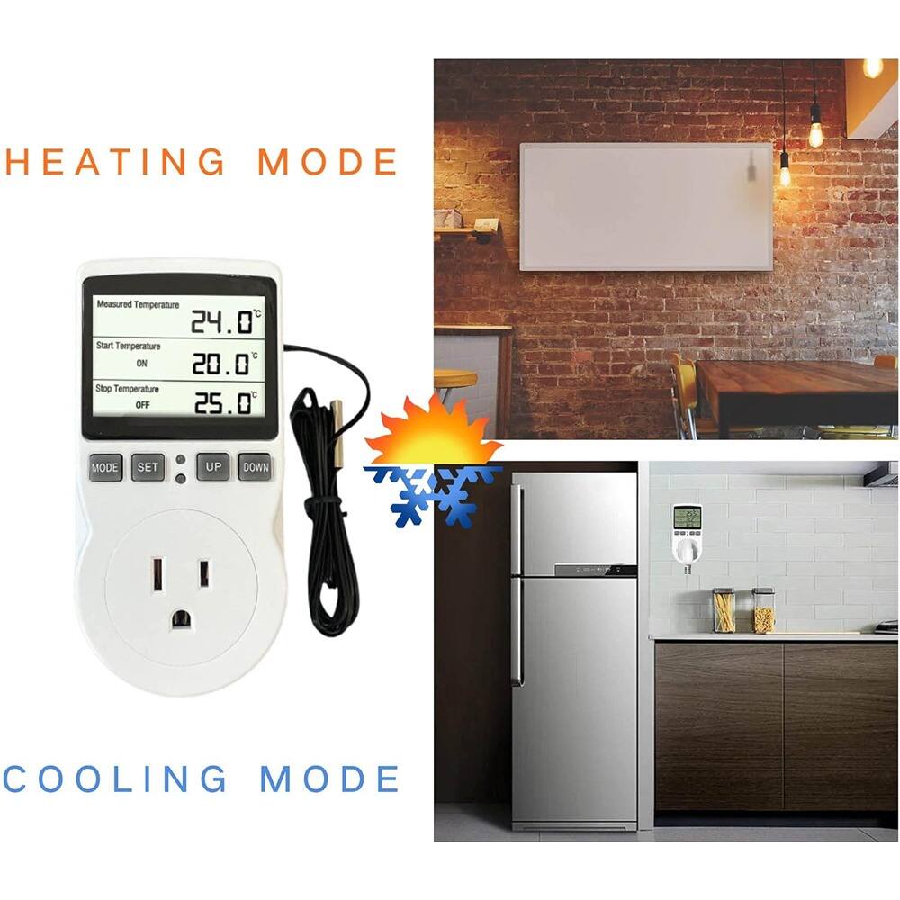 HEATING MODE

Measured Temperature: 24.0°C  
Start Temperature ON: 20.0°C  
Stop Temperature OFF: 25.0°C  

COOLING MODE