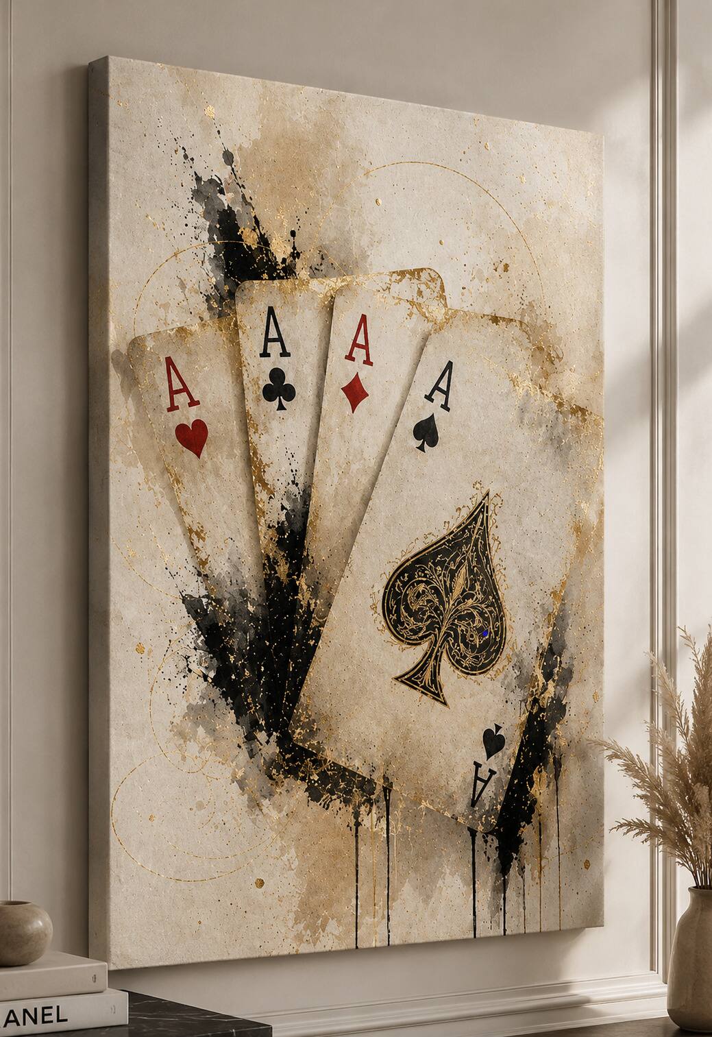 FC Design Large Four Aces Poker Hand Wall Art Canvas Print 24x36 ...