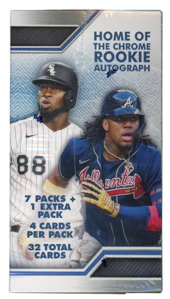 HOME OF THE CHROME ROOKIE AUTOGRAPH

88

7 PACKS + 1 EXTRA PACK
4 CARDS PER PACK
32 TOTAL CARDS