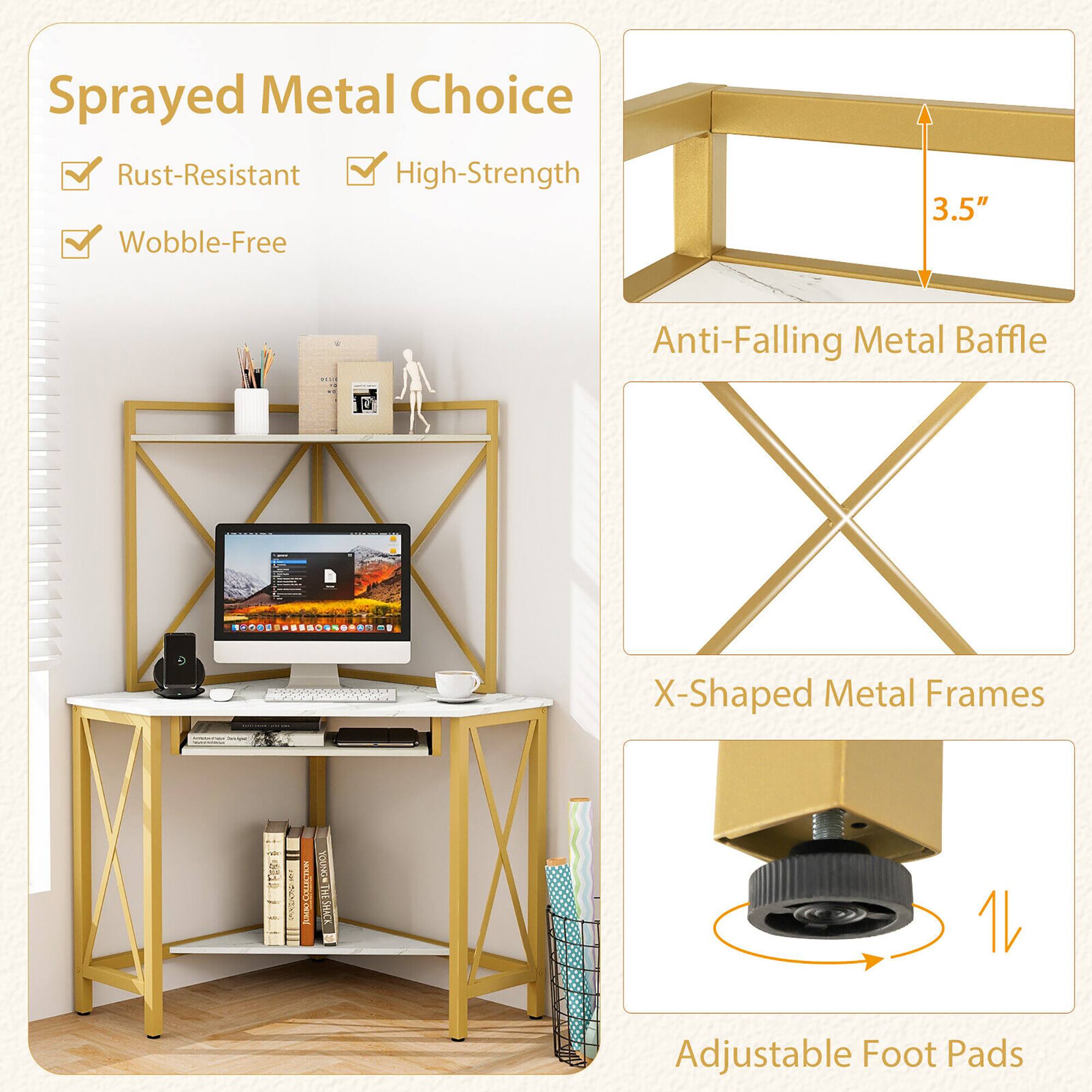 Sprayed Metal Choice  
- Rust-Resistant  
- High-Strength  
- Wobble-Free  

Anti-Falling Metal Baffle  
X-Shaped Metal Frames  
Adjustable Foot Pads  

3.5"  
1"