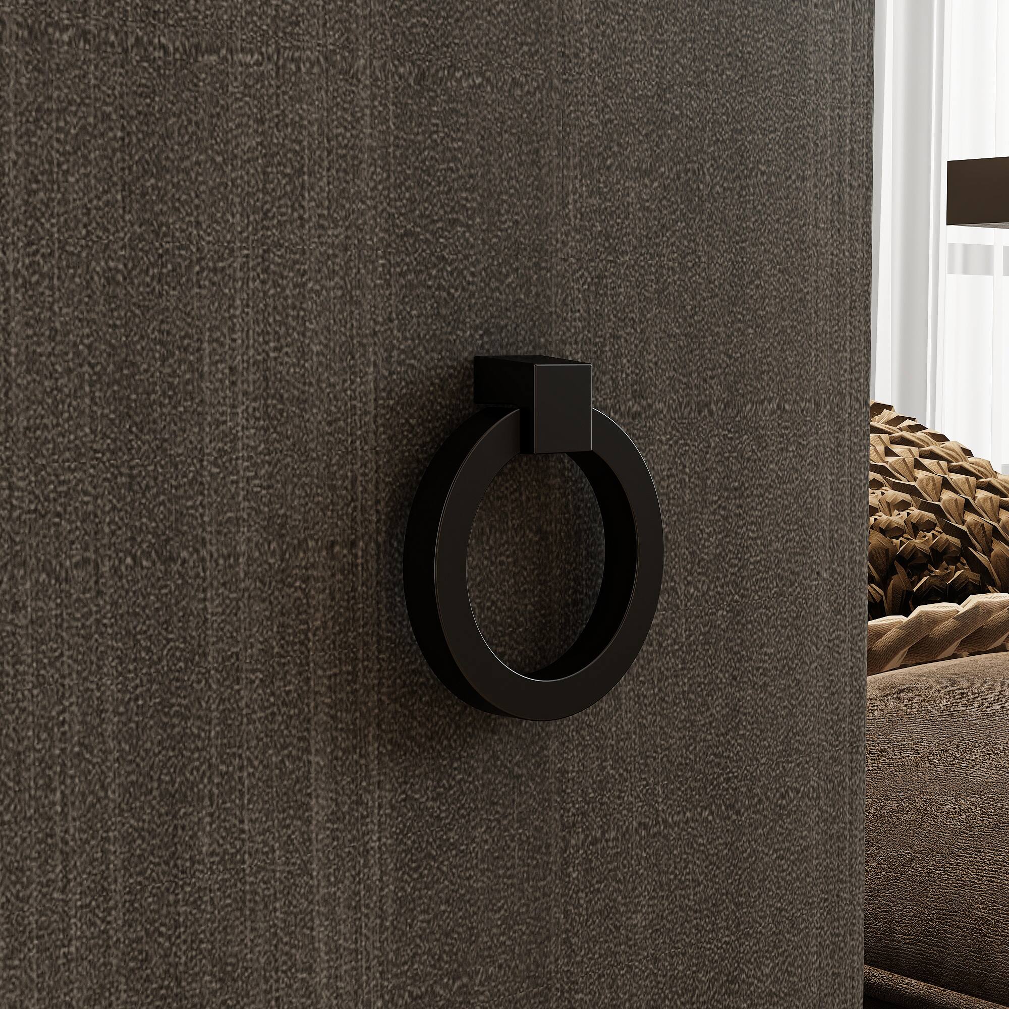 Alt View 4. Famapy - Slim Tall Storage Cabinet with Dark Gray Wood Grain, Narrow Floor Cabinet for Bathroom, Bedroom or Closet Organization - Black.