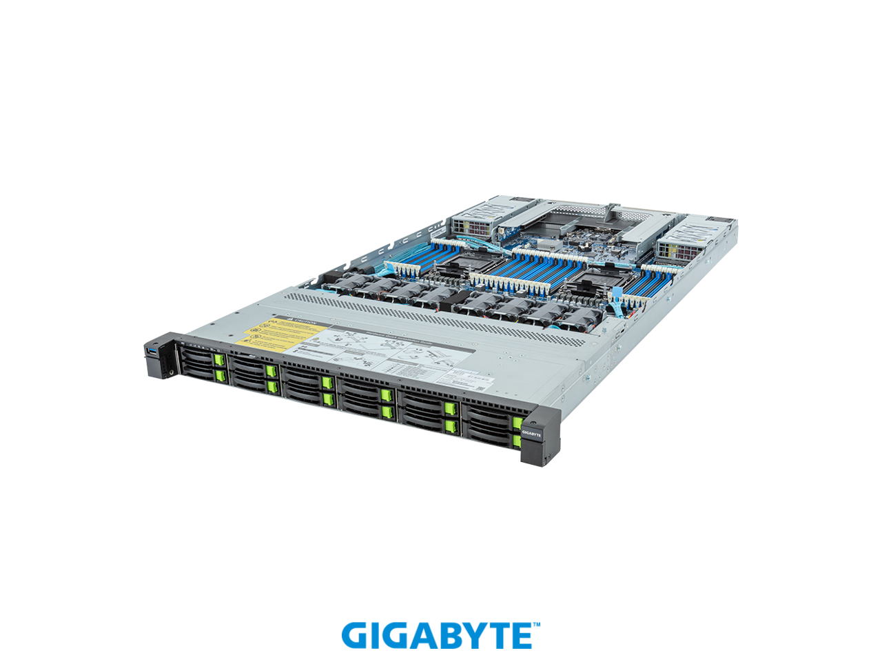 GIGABYTE - R183-S96-AAV1 Rack Server - 5th/4th Gen Intel® Xeon® Scalable - 1U DP 12-Bay Gen5 NVMe/SATA/SAS-4 Titanium