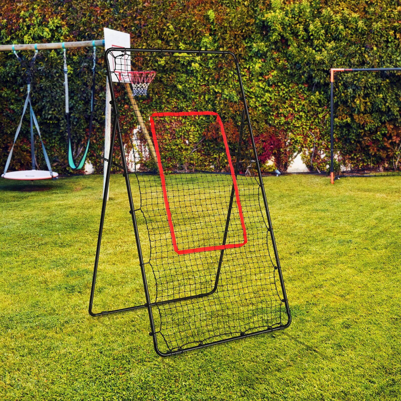 Alt View 3. Oumilen - Multi-Sport Rebound Trainer Net, 86.2in H x 44.6in W Adjustable Rebounder for Baseball Softball Volleyball Soccer - Black.