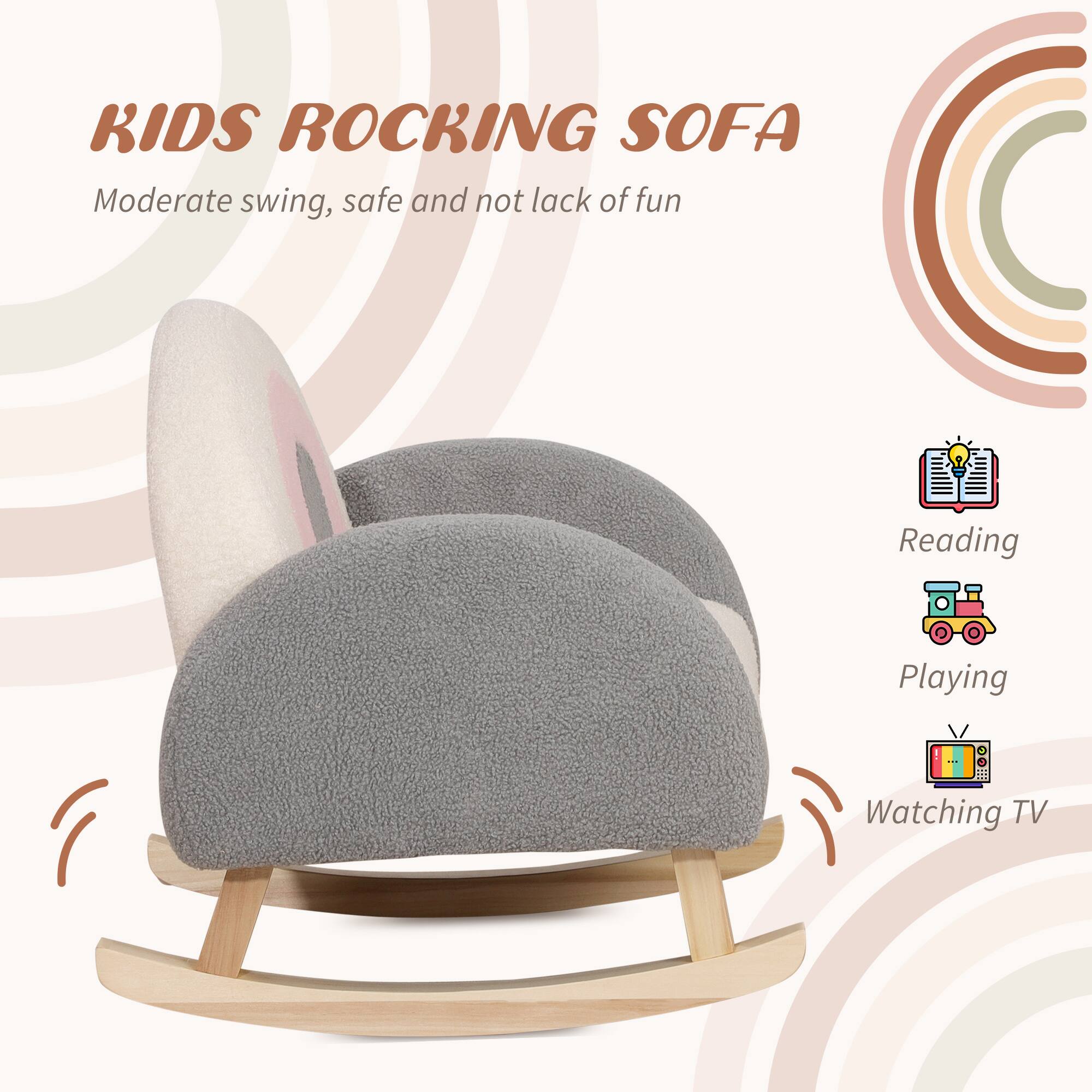 KIDS ROCKING SOFA  
Moderate swing, safe and not lack of fun  

Reading  
Playing  
Watching TV