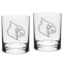 Jardine - Louisville Cardinals 2-Piece 14oz. Classic Double Old-Fashioned Glass Set - Multicolor