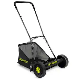 Sun Joe - 16" Reel Mower with Grass Catcher and Adjustable Cutting Height, MJ500M - Green