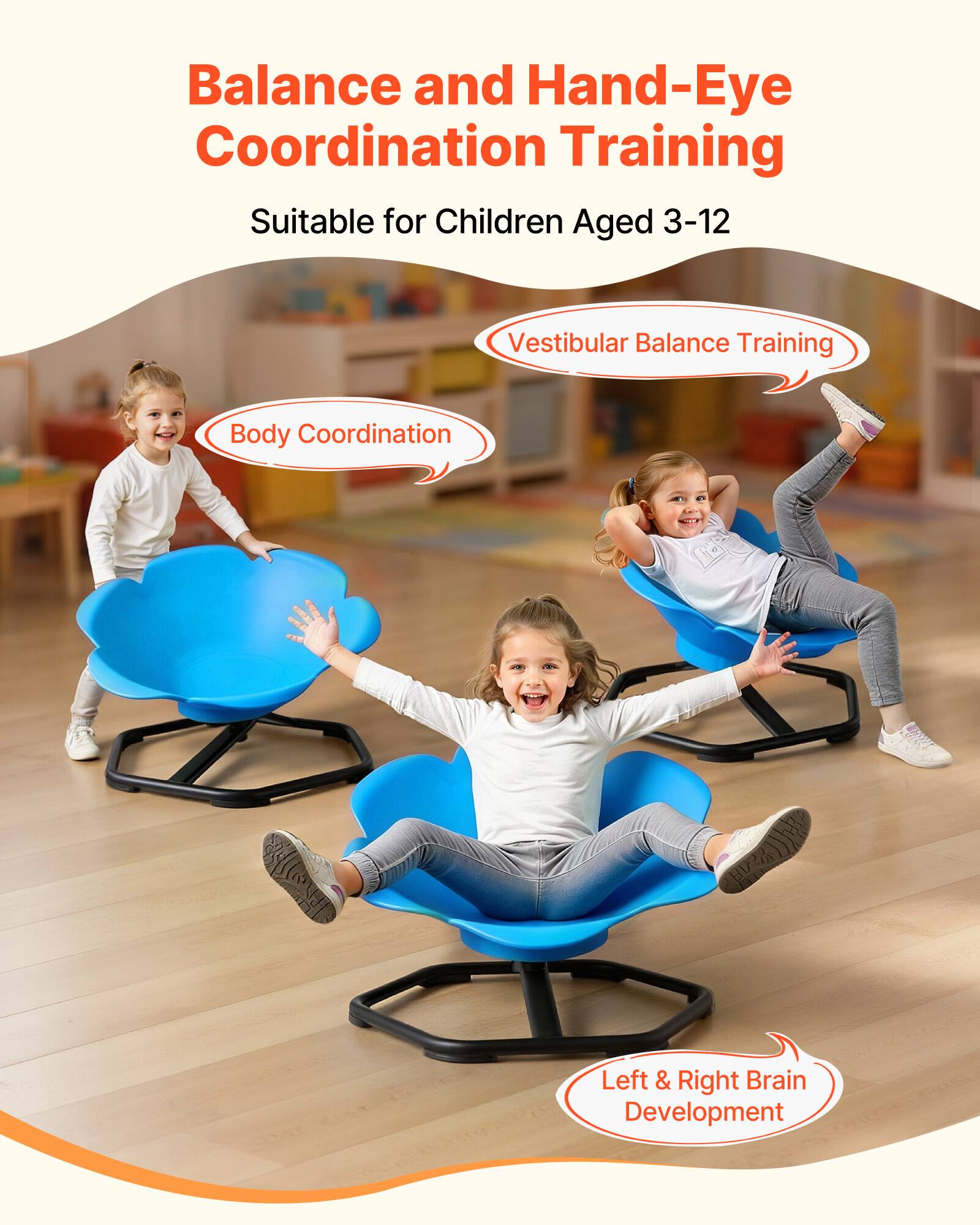 Balance and Hand-Eye Coordination Training  
Suitable for Children Aged 3-12  

- Vestibular Balance Training  
- Body Coordination  
- Left & Right Brain Development