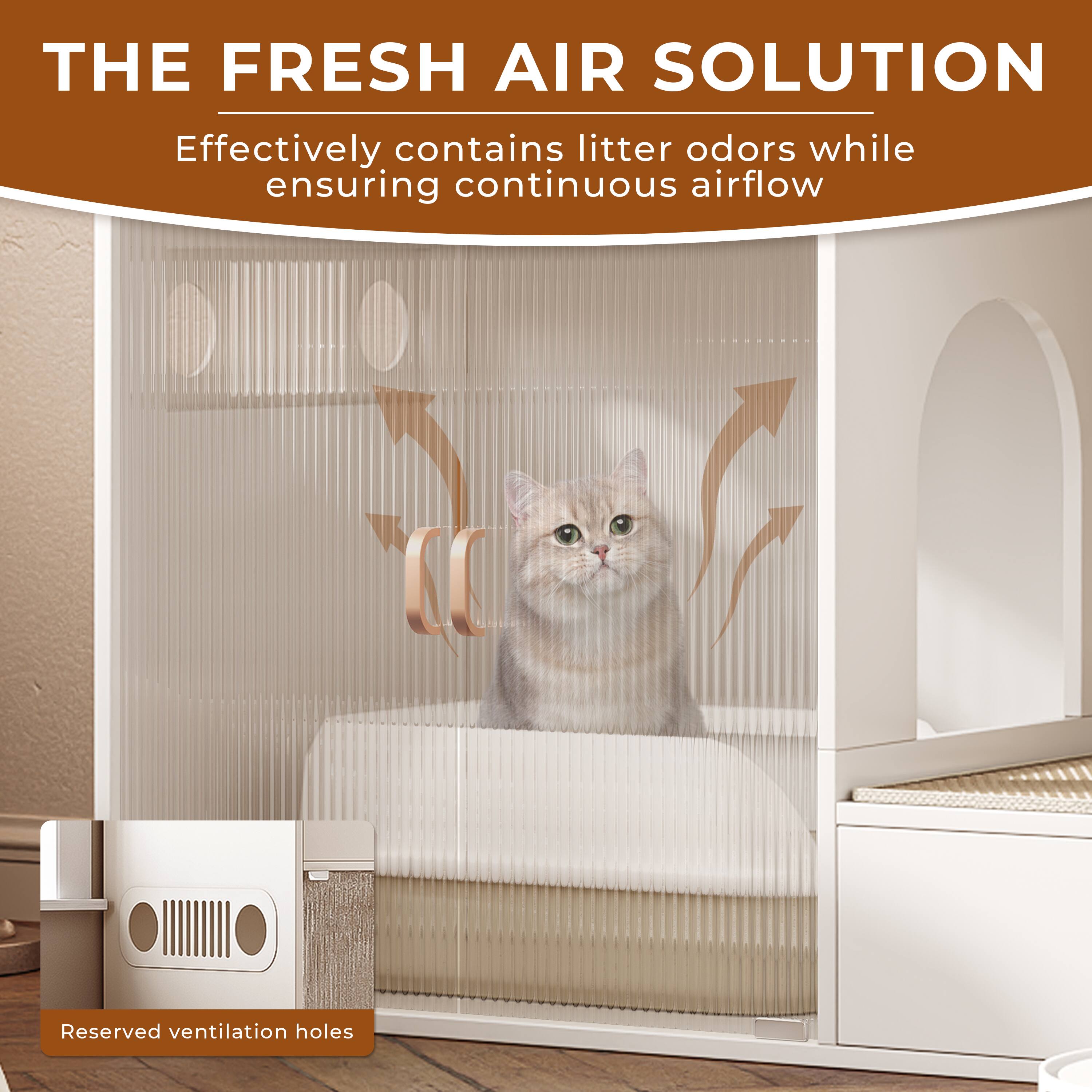 THE FRESH AIR SOLUTION  
Effectively contains litter odors while ensuring continuous airflow  

Reserved ventilation holes