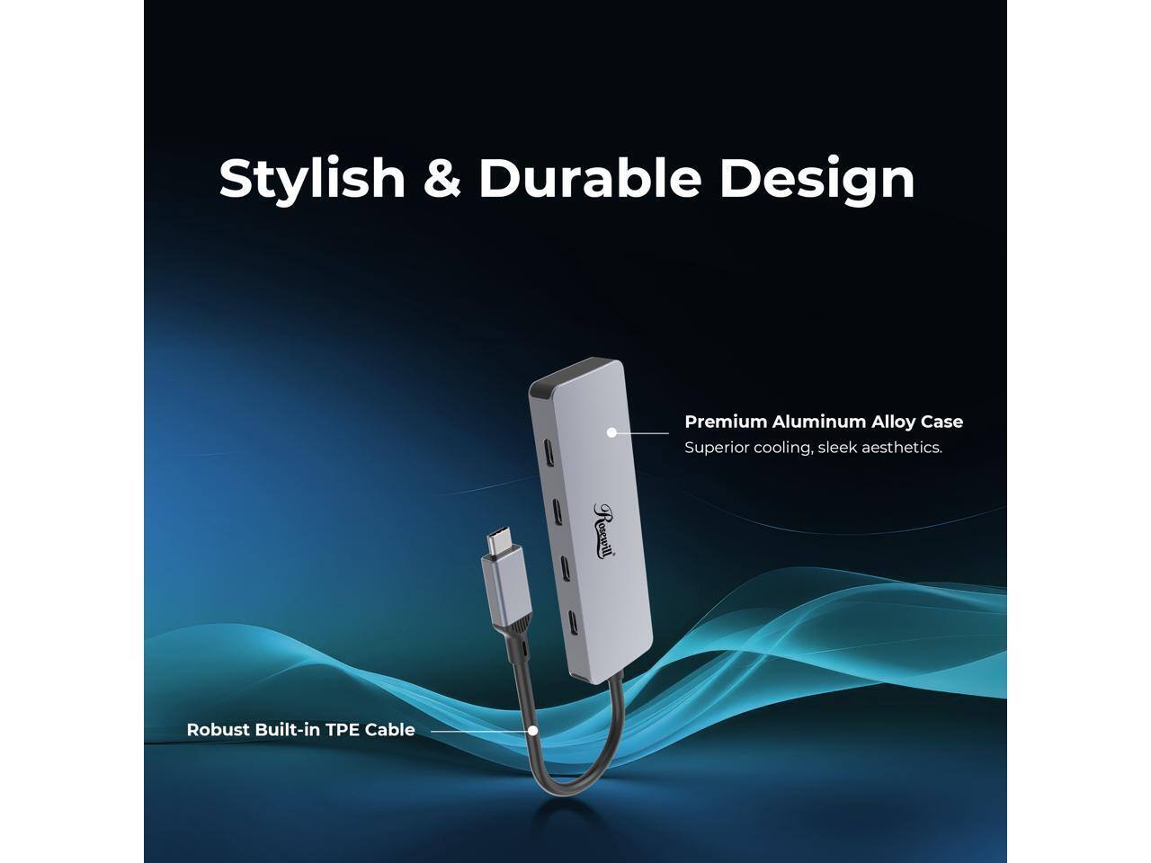 Stylish & Durable Design

- Premium Aluminum Alloy Case
  - Superior cooling, sleek aesthetics.

- Robust Built-in TPE Cable