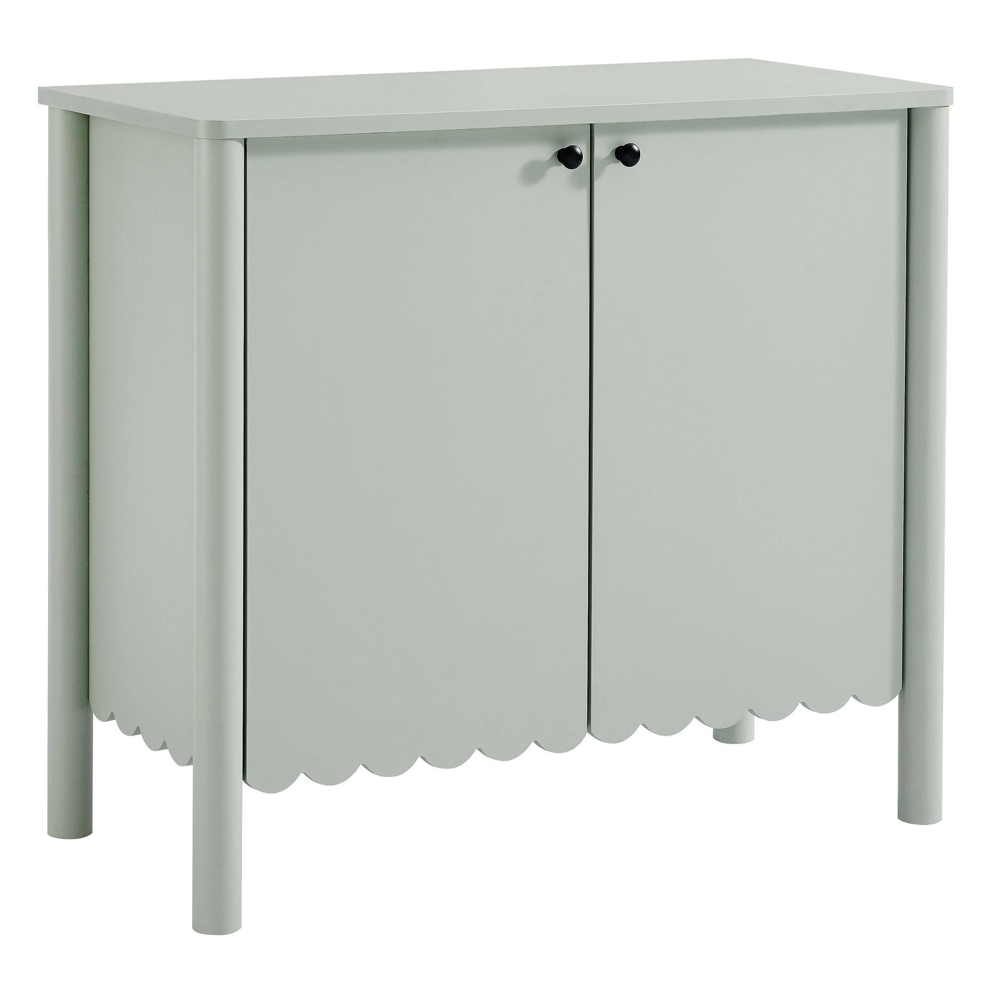 Angle. Modway - Emmeline 35" 2-Door Scalloped Sideboard Cabinet by Modway - Sage.