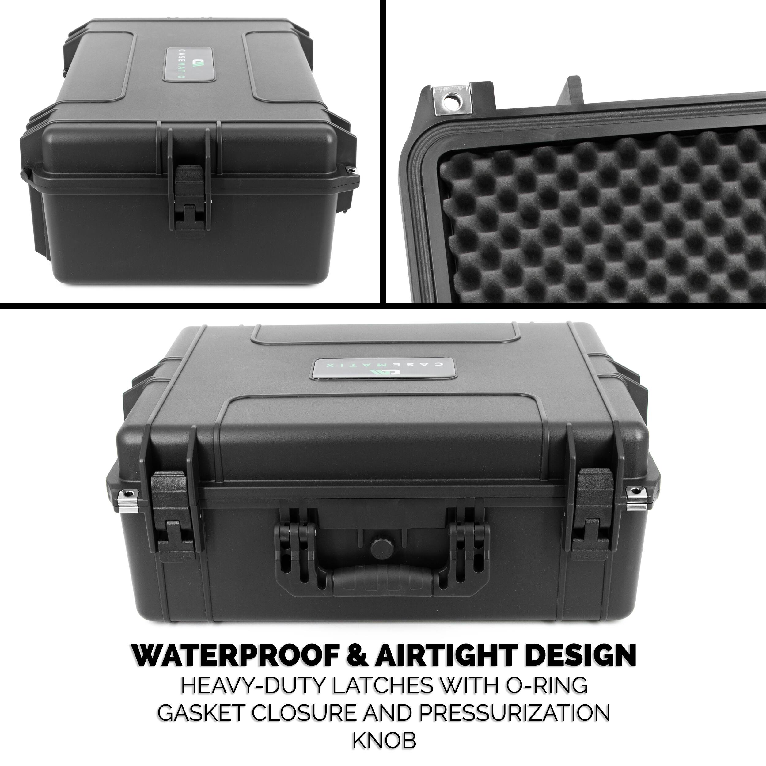 WATERPROOF & AIRTIGHT DESIGN  
HEAVY-DUTY LATCHES WITH O-RING GASKET CLOSURE AND PRESSURIZATION KNOB