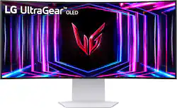 LG - UltraGear 34" OLED Curved WQHD 240Hz 0.03ms FreeSync and NVIDIA G-SYNC Gaming Monitor with HDR400 (HDMI, DP, USB) - White - Front_Zoom